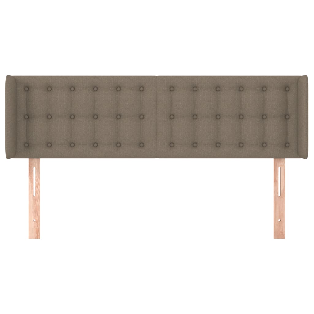 sengegavl med kanter 147x16x78/88 cm stof gråbrun