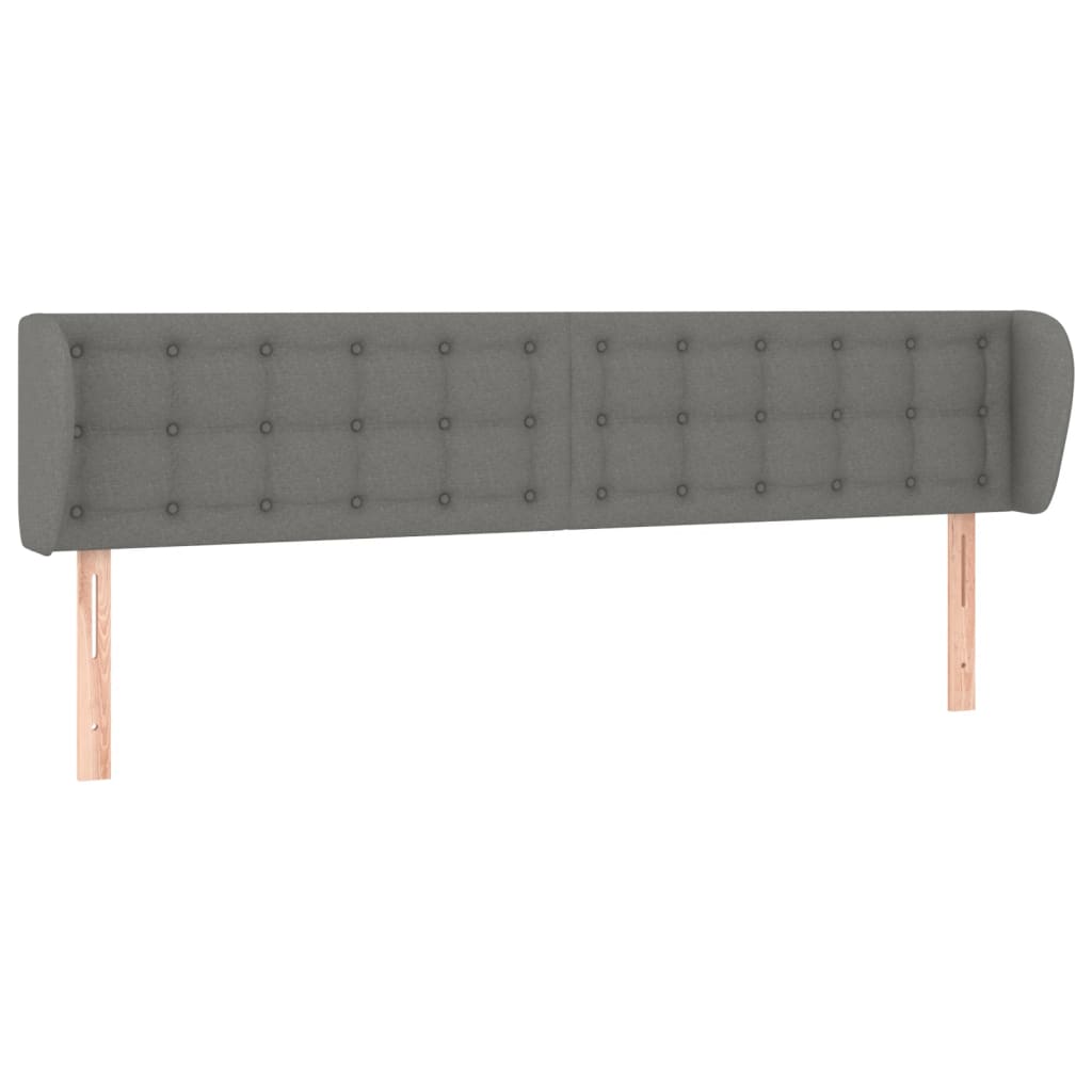 sengegavl med kanter 163x16x78/88 cm stof mørkegrå
