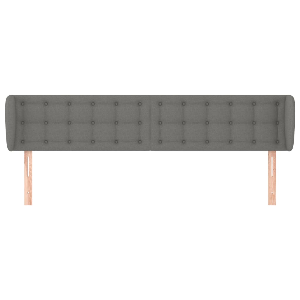 sengegavl med kanter 163x16x78/88 cm stof mørkegrå