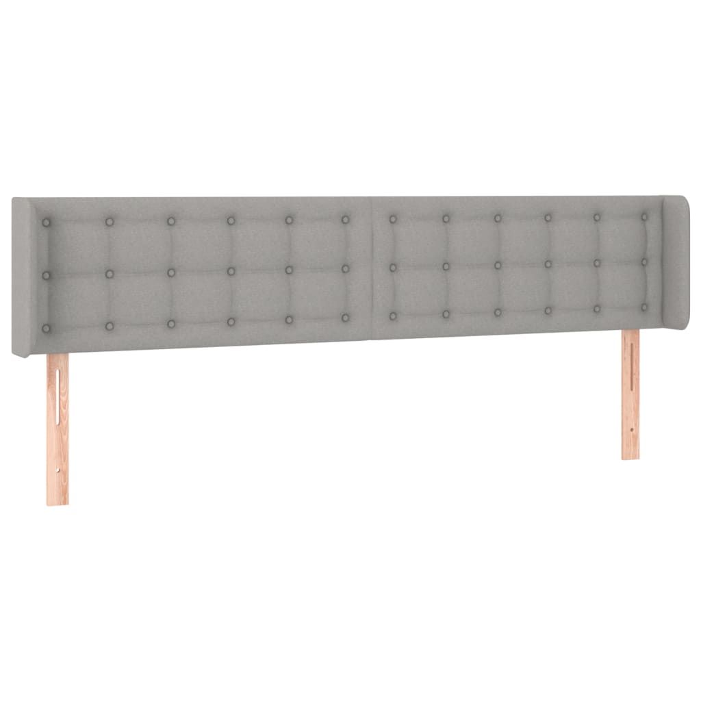 sengegavl med kanter 183x16x78/88 cm stof lysegrå