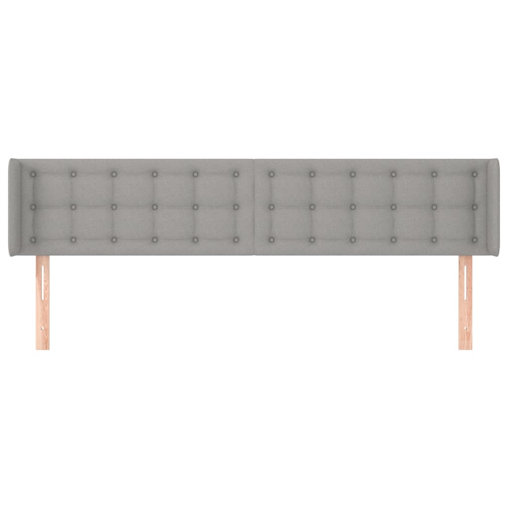 sengegavl med kanter 183x16x78/88 cm stof lysegrå