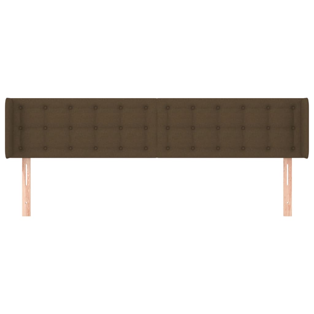 sengegavl med kanter 183x16x78/88 cm stof mørkebrun