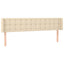 sengegavl med kanter 183x16x78/88 cm stof cremefarvet