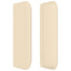 sengegavl med kanter 183x16x78/88 cm stof cremefarvet