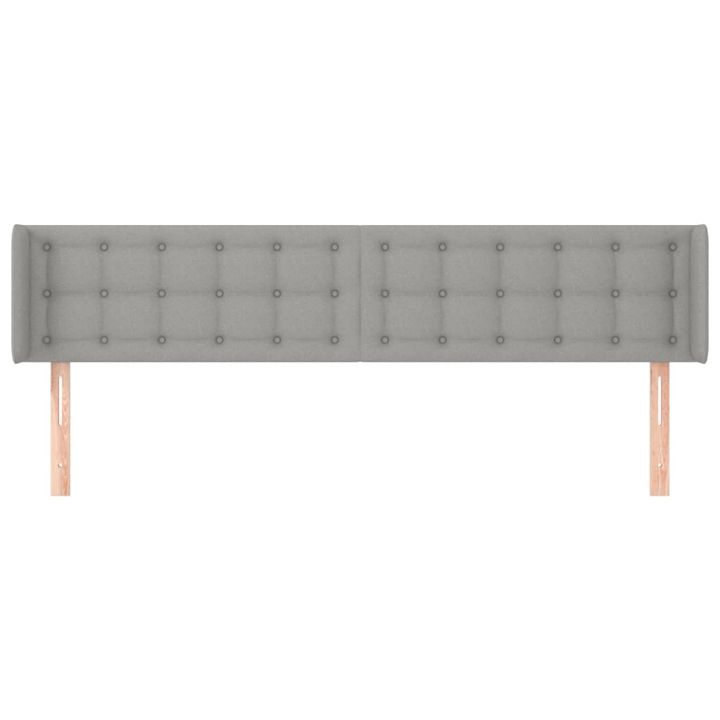 sengegavl med kanter 203x16x78/88 cm stof lysegrå