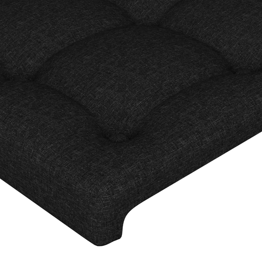 sengegavl med kanter 203x16x78/88 cm stof sort