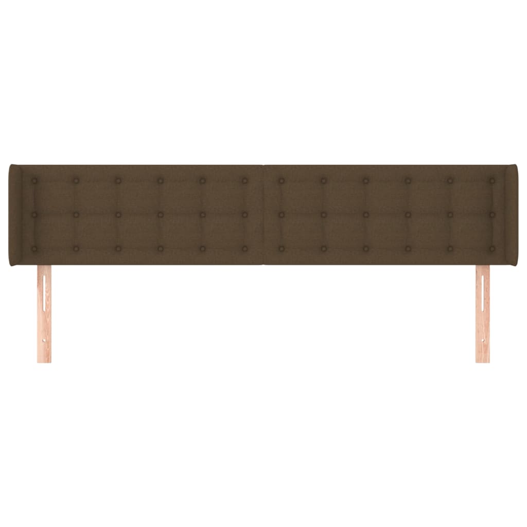 sengegavl med kanter 203x16x78/88 cm stof mørkebrun