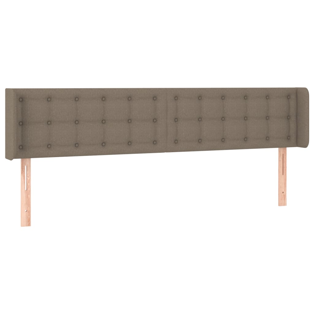 sengegavl med kanter 203x16x78/88 cm stof gråbrun