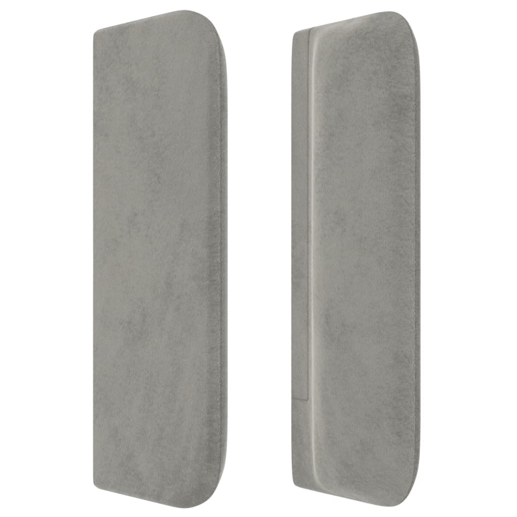 sengegavl med kanter 83x16x78/88 cm fløjl lysegrå