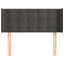 sengegavl med kanter 93x16x78/88 cm fløjl mørkegrå