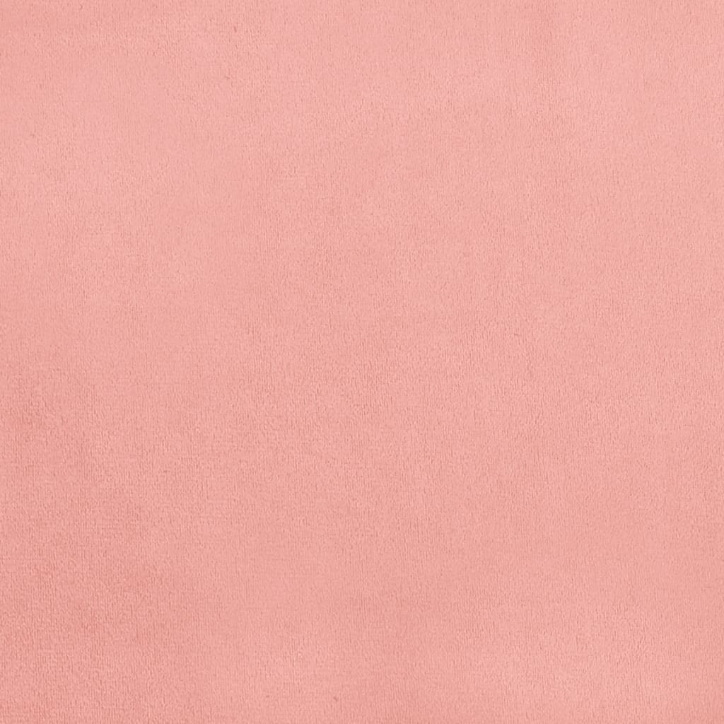 sengegavl med kanter 163x16x78/88 cm fløjl lyserød