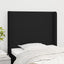 sengegavl med kanter 83x16x118/128 cm stof sort