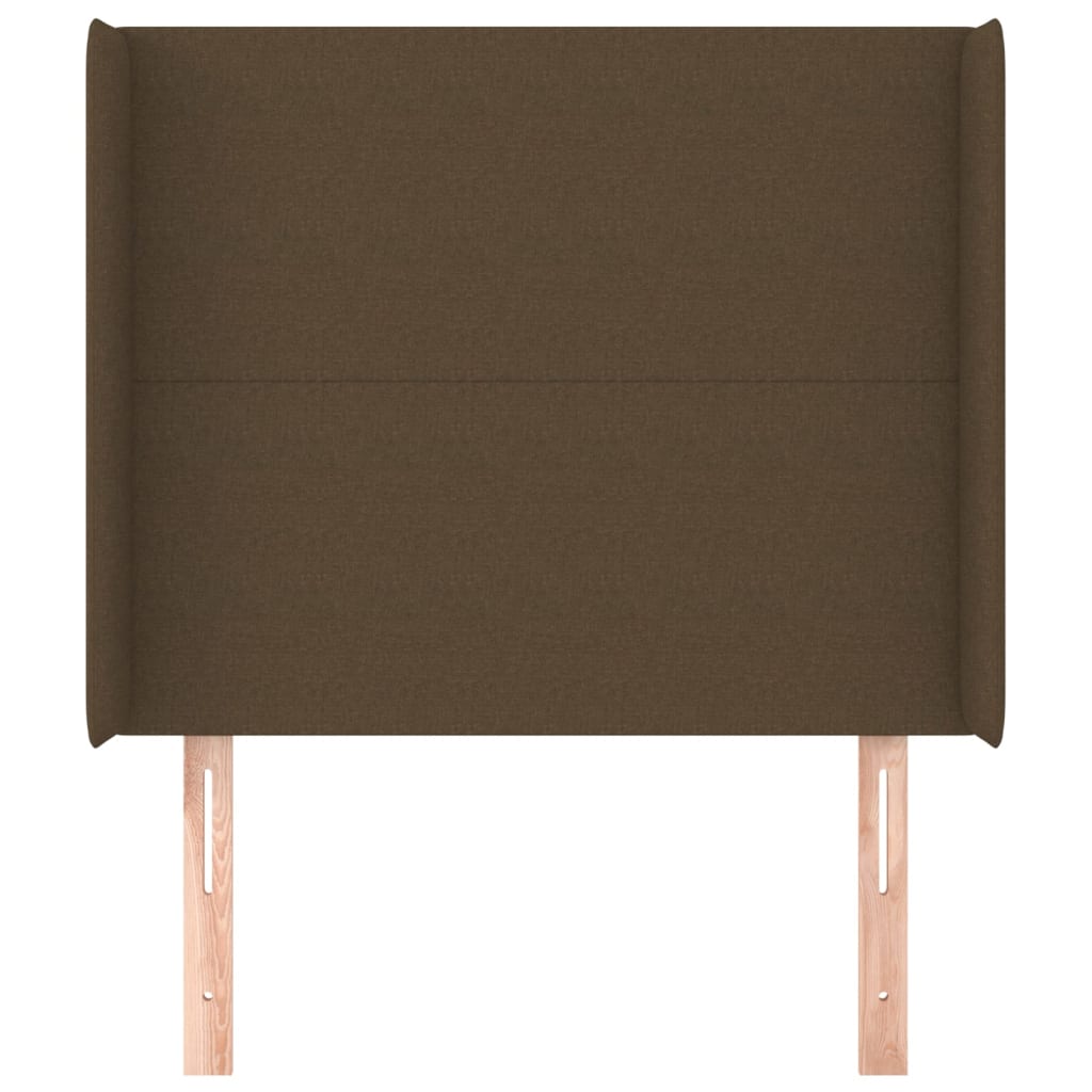 sengegavl med kanter 83x16x118/128 cm stof mørkebrun