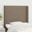 sengegavl med kanter 93x16x118/128 cm stof gråbrun