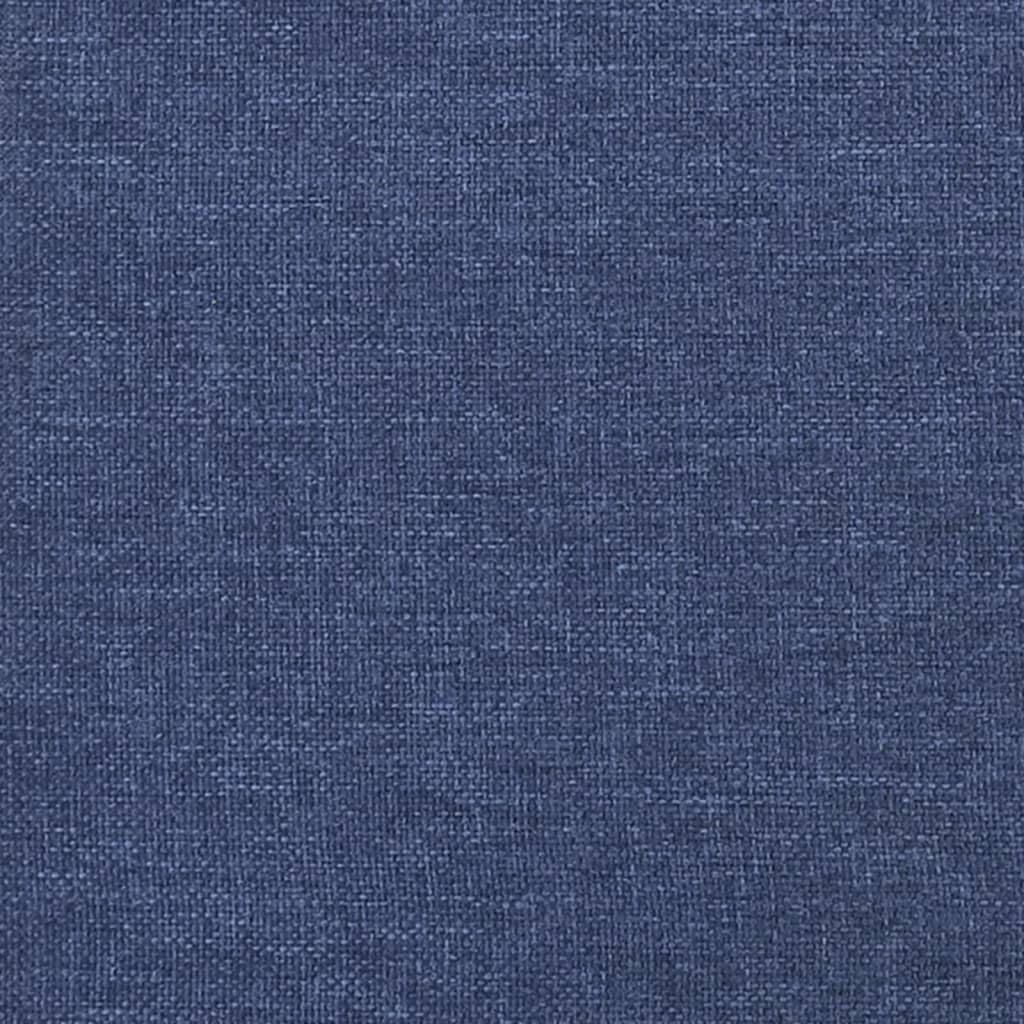 sengegavl med kanter 103x16x118/128 cm stof blå
