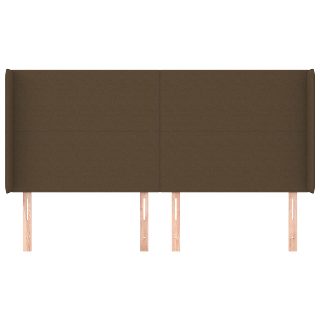 sengegavl med kanter 183x16x118/128 cm stof mørkebrun
