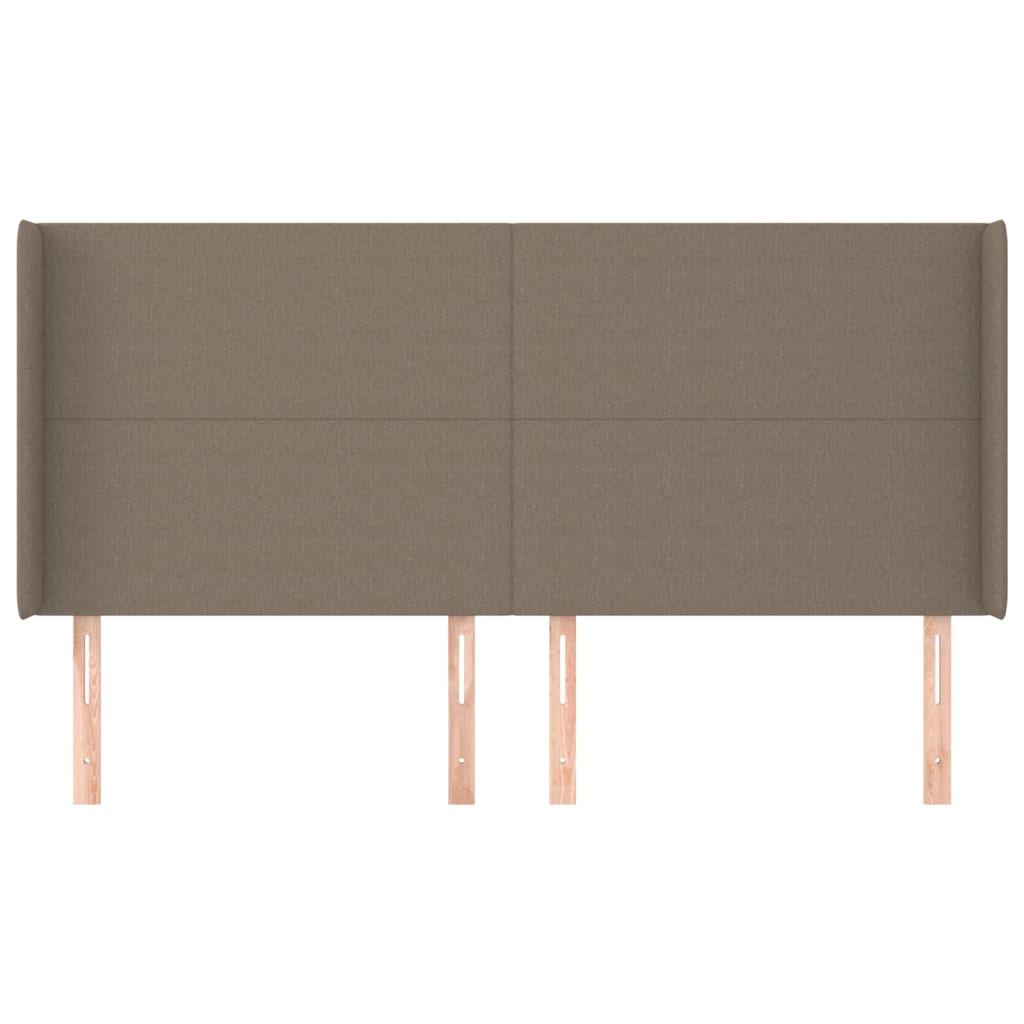 sengegavl med kanter 183x16x118/128 cm stof gråbrun