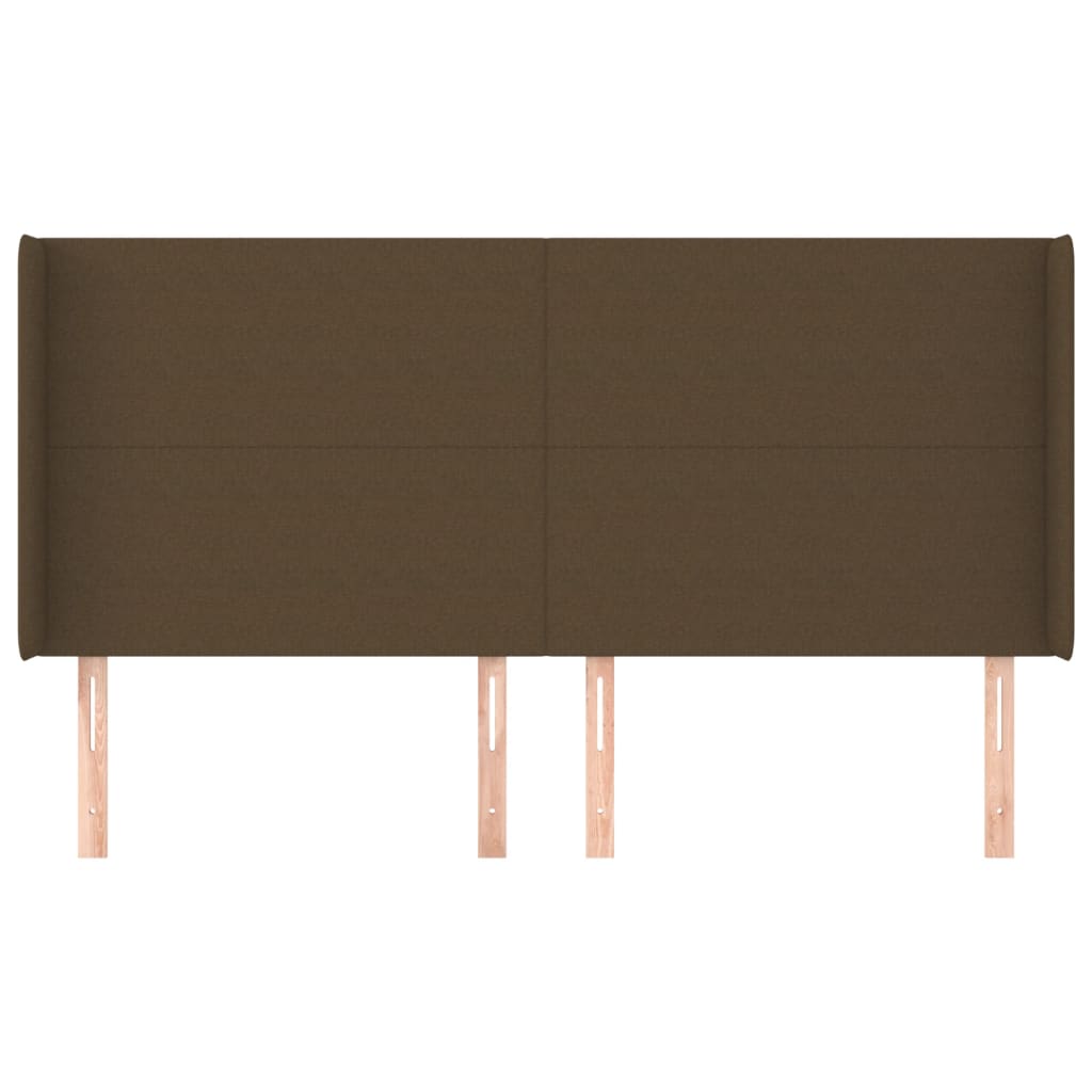 sengegavl med kanter 203x16x118/128 cm stof mørkebrun