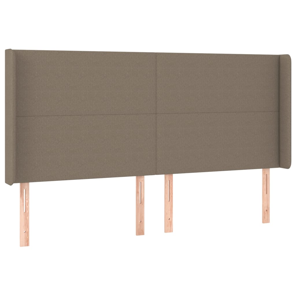 sengegavl med kanter 203x16x118/128 cm stof gråbrun