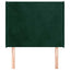 sengegavl med kanter 83x16x118/128 cm fløjl mørkegrøn