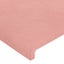 sengegavl med kanter 163x16x118/128 cm fløjl lyserød