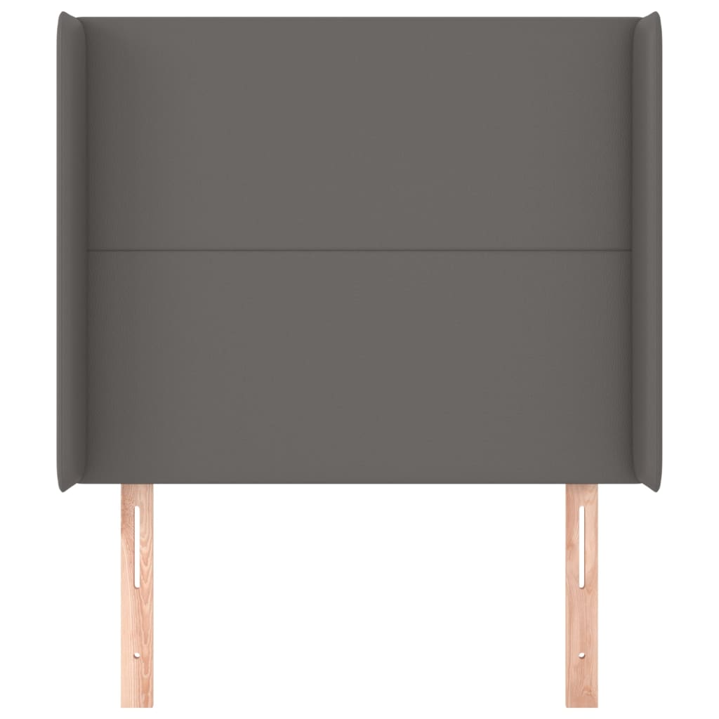 sengegavl med kanter 93x16x118/128 cm kunstlæder grå