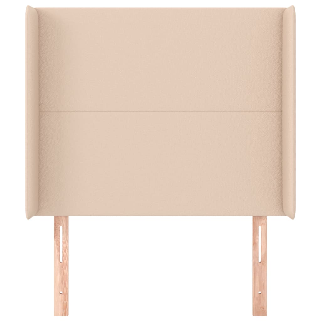 sengegavl med kanter 93x16x118/128 cm kunstlæder cappuccino