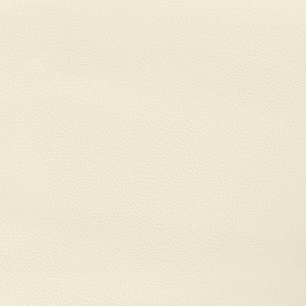 sengegavl med kanter 103x16x118/128 cm kunstlæder cremefarvet