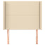 sengegavl med kanter 103x16x118/128 cm stof cremefarvet