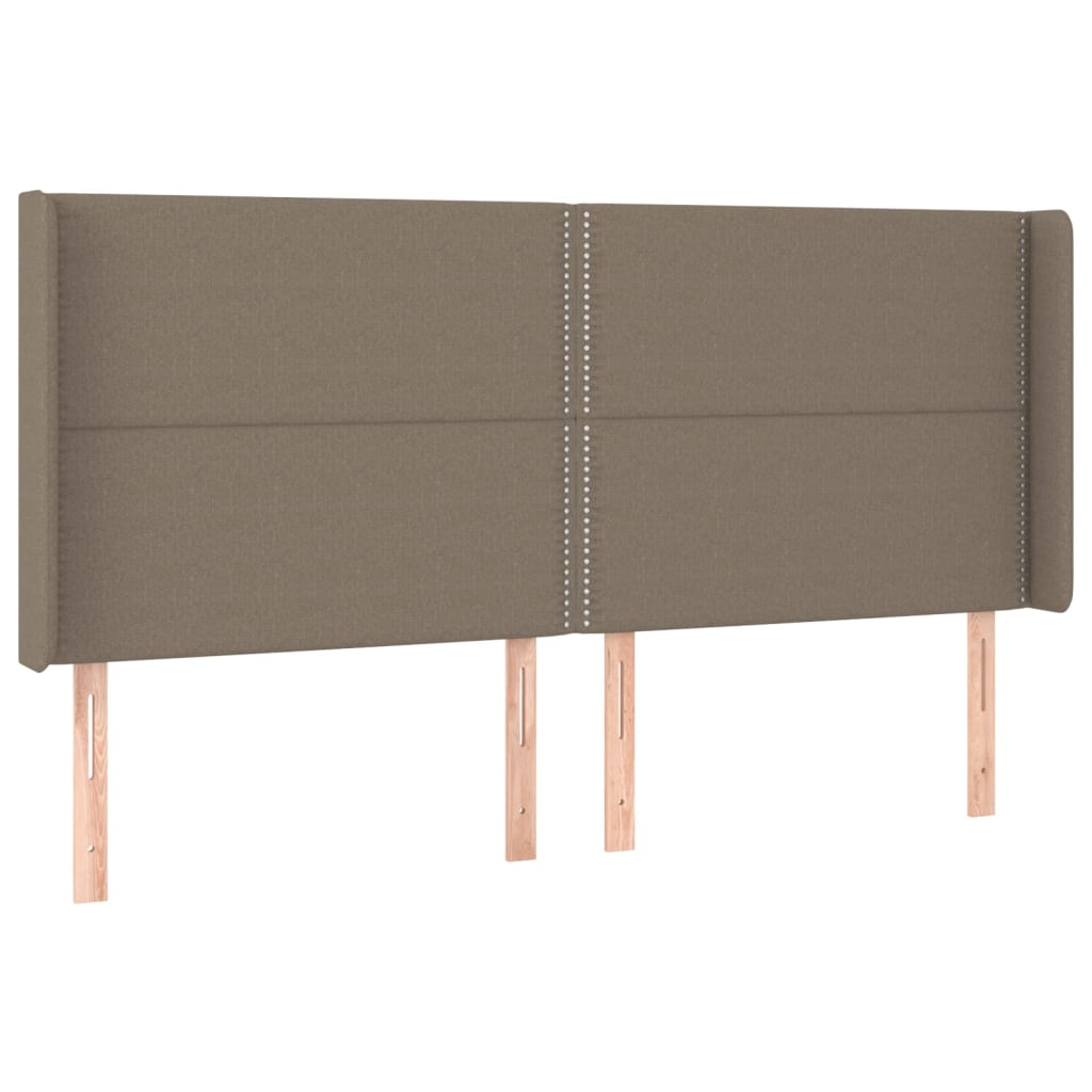 sengegavl med kanter 183x16x118/128 cm stof gråbrun