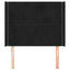 sengegavl med kanter 93x16x118/128 cm fløjl sort