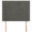 sengegavl med kanter 103x16x118/128 cm fløjl mørkegrå