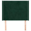 sengegavl med kanter 103x16x118/128 cm fløjl mørkegrøn