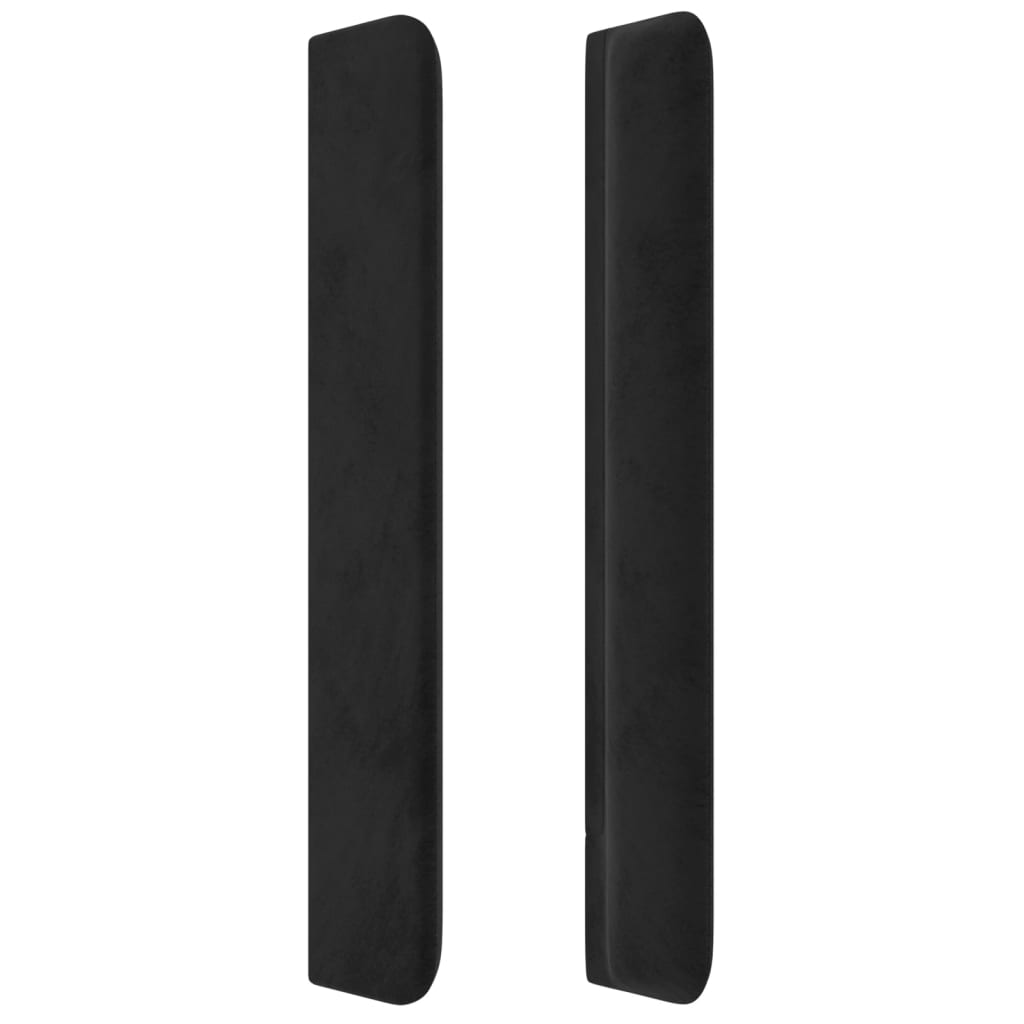 sengegavl med kanter 203x16x118/128 cm fløjl sort