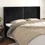 sengegavl med kanter 203x16x118/128 cm fløjl sort