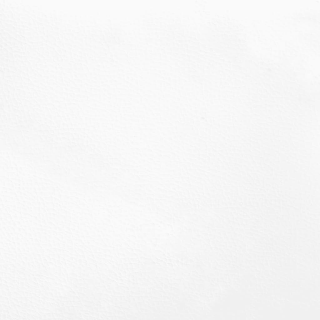 sengegavl med kanter 103x16x118/128 cm kunstlæder hvid