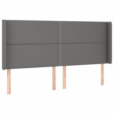 sengegavl med kanter 203x16x118/128 cm kunstlæder grå
