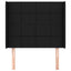 sengegavl med kanter 83x16x118/128 cm stof sort