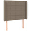 sengegavl med kanter 83x16x118/128 cm stof gråbrun