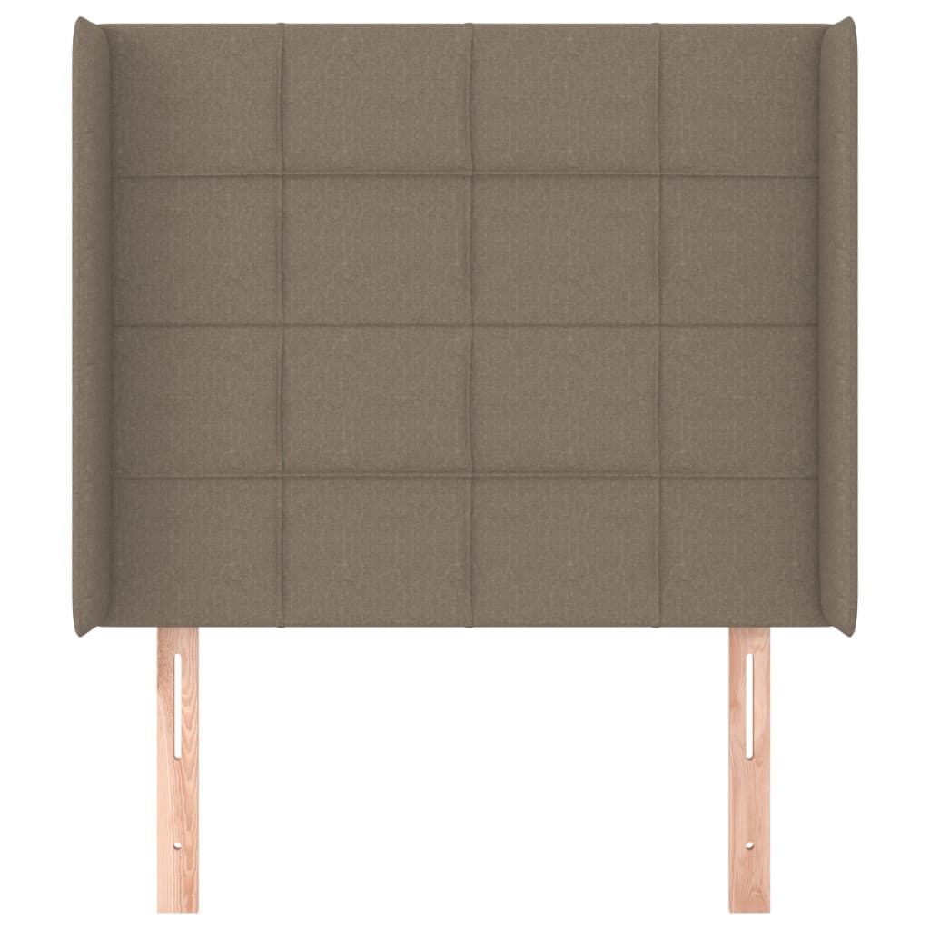 sengegavl med kanter 83x16x118/128 cm stof gråbrun