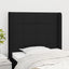 sengegavl med kanter 93x16x118/128 cm stof sort