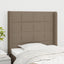 sengegavl med kanter 93x16x118/128 cm stof gråbrun