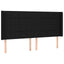sengegavl med kanter 183x16x118/128 cm stof sort