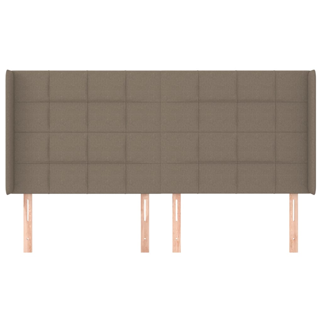 sengegavl med kanter 183x16x118/128 cm stof gråbrun