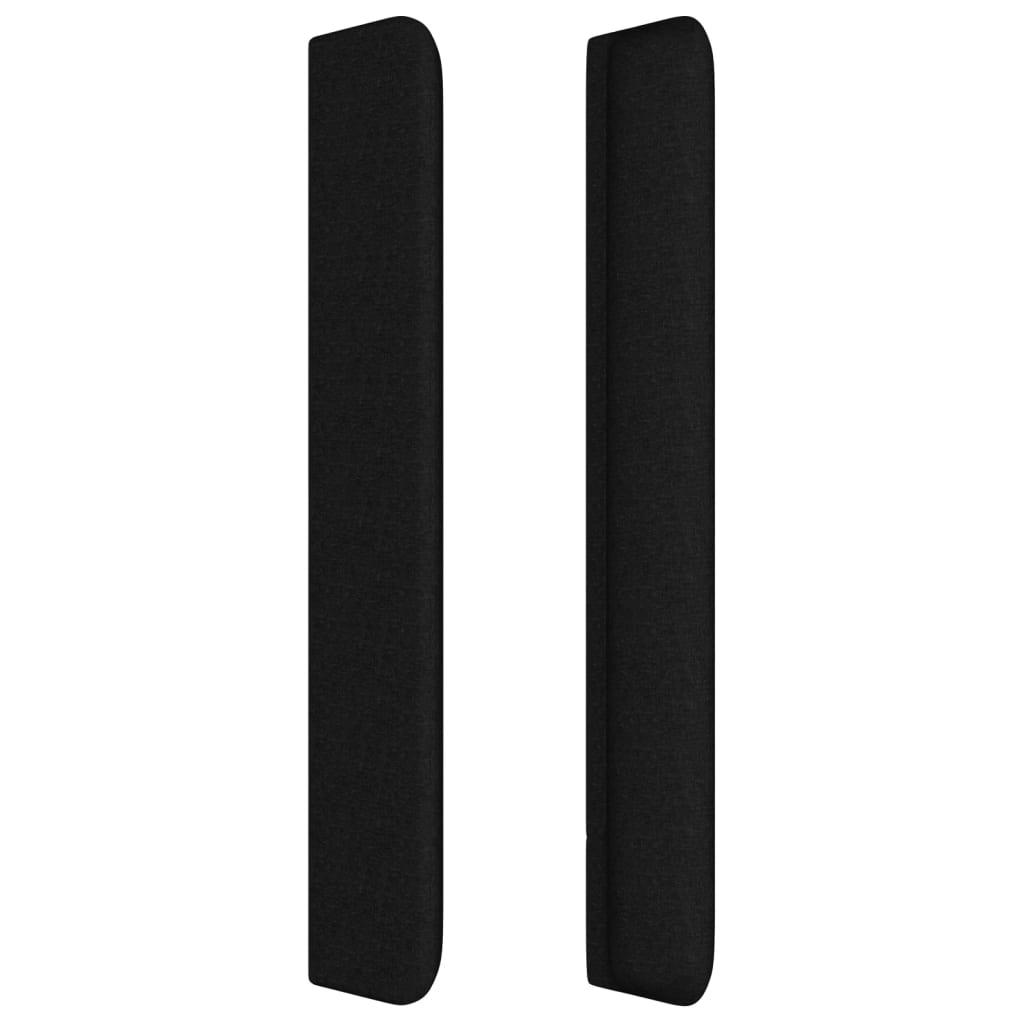 sengegavl med kanter 203x16x118/128 cm stof sort