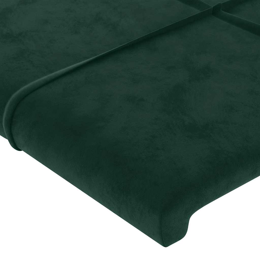 sengegavl med kanter 83x16x118/128 cm fløjl mørkegrøn