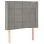 sengegavl med kanter 93x16x118/128 cm fløjl lysegrå
