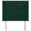 sengegavl med kanter 93x16x118/128 cm fløjl mørkegrøn