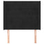 sengegavl med kanter 103x16x118/128 cm fløjl sort