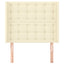 sengegavl med kanter 93x16x118/128 cm kunstlæder cremefarvet